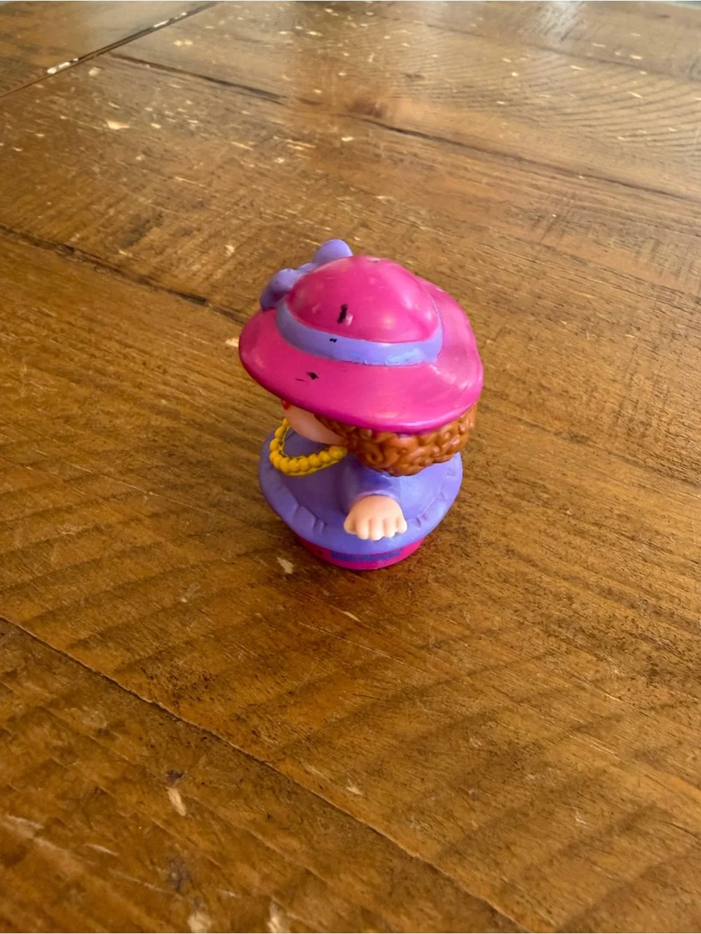 Fisher Price Little People Maggie with pink hat and purse as is
